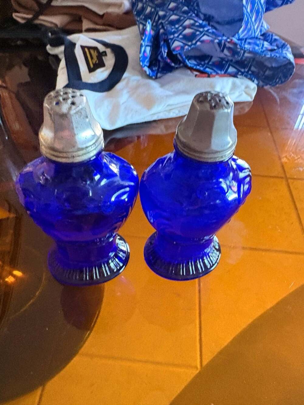 Vintage Cobalt Blue Salt Shaker